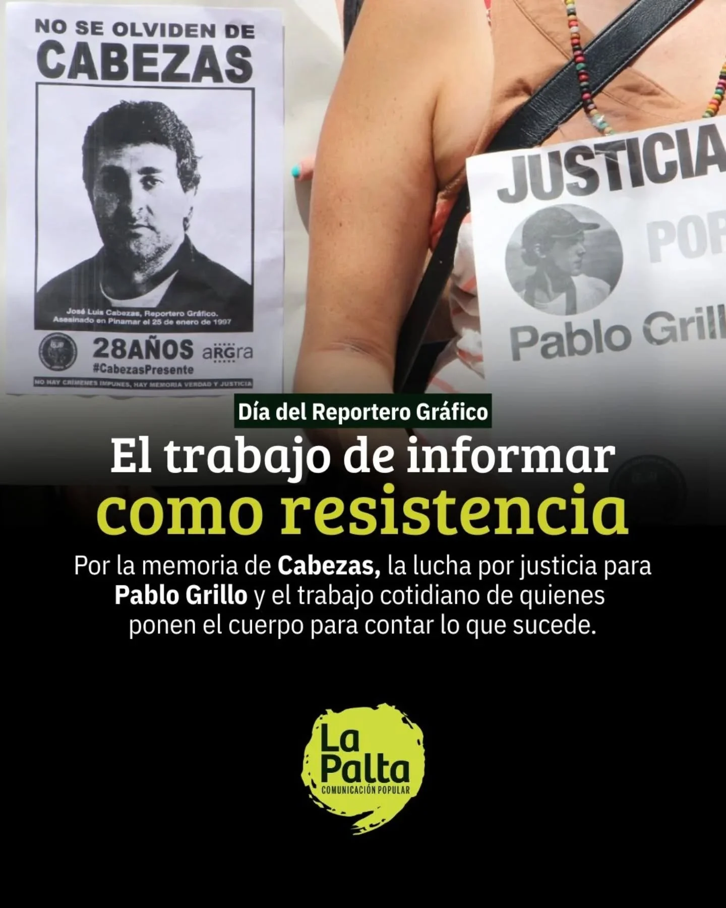📸 Cada 25 de enero se conmemora en Argentina el yD&iacute;a del Reportero Gr&aacute;fico, en memoria de Jos&eacute; Luis Cabezas, asesinado en 1997 por su trabajo period&iacute;stico.

📰 A casi tres d&eacute;cadas del crimen, el reclamo de justicia