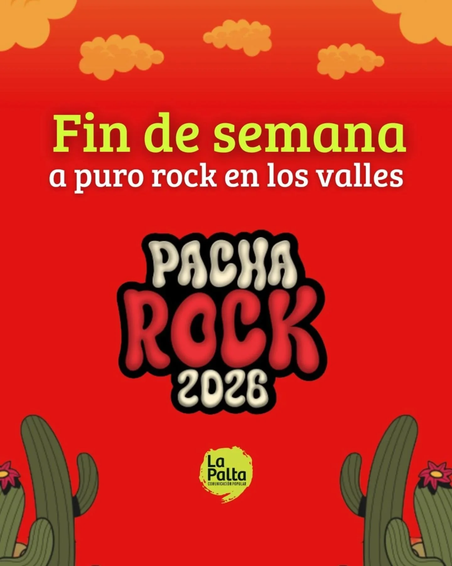 🌵 Llega la segunda edici&oacute;n del Pacha Rock, una iniciativa solidaria para disfrutar en Amaicha del Valle.

🎸 Con una cartelera con m&aacute;s de 20 bandas, solistas, muralistas y feriantes se llevar&aacute; a cabo este viernes 6 y 7 de febrer