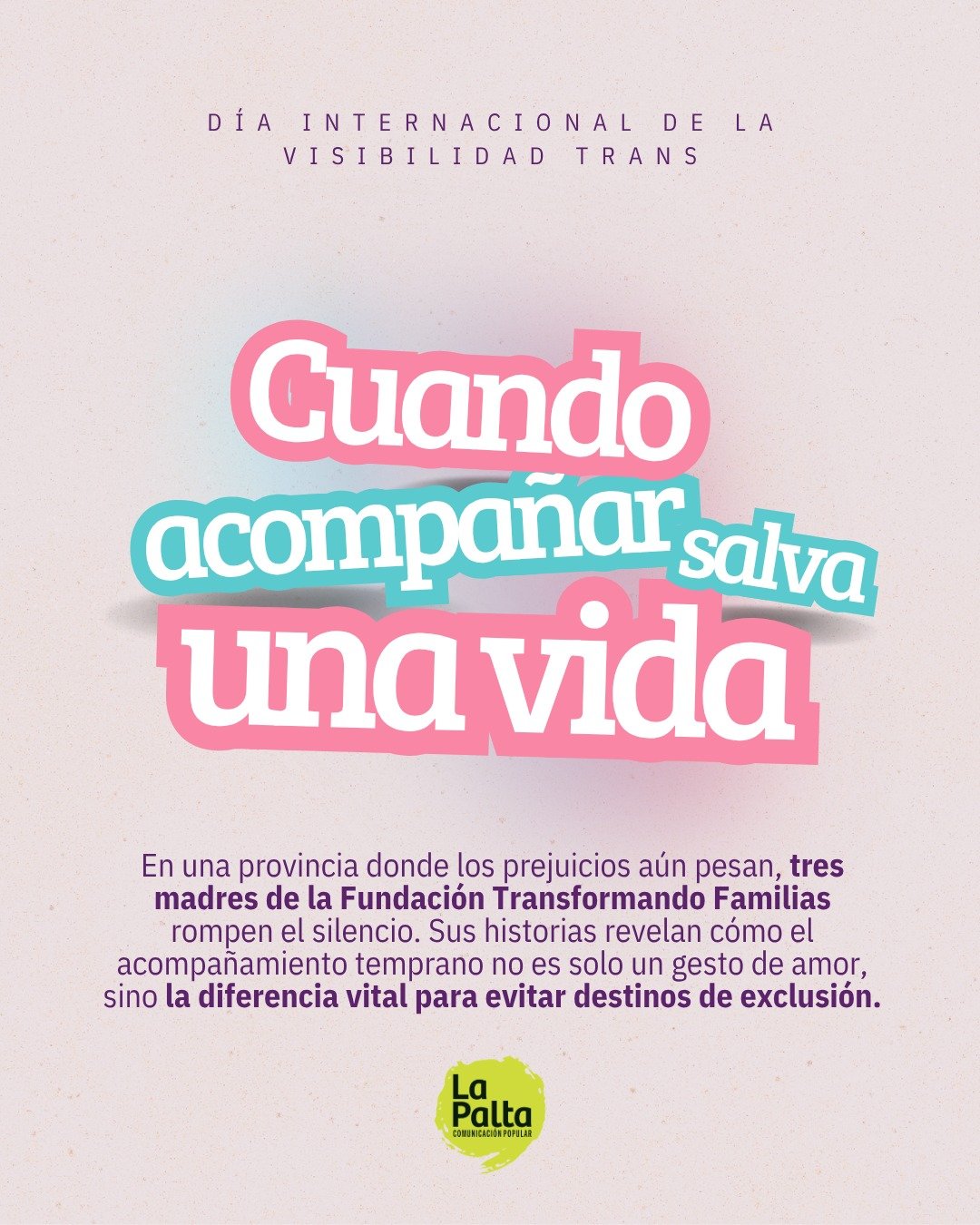 🩷Infancias trans: acompa&ntilde;ar puede salvar una vida

🏳️&zwj;🌈 En un contexto donde la expectativa de vida de las personas trans en Argentina sigue rondando los 40 a&ntilde;os, el abrazo familiar deja de ser solo un gesto afectivo para convert