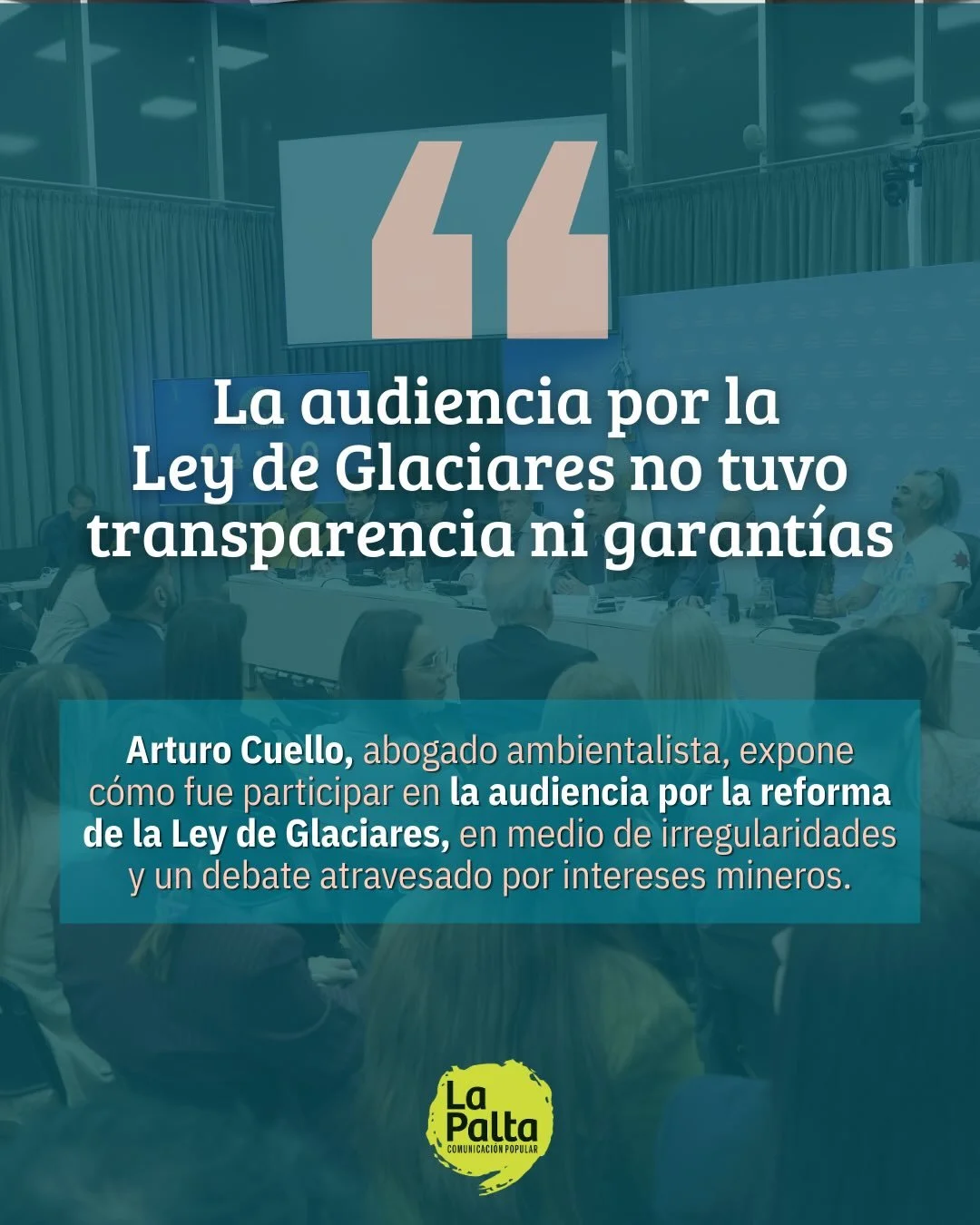 &ldquo;La audiencia por la Ley de Glaciares no tuvo transparencia ni garant&iacute;as&rdquo;

🔴 Con m&aacute;s de 100 mil personas inscriptas y solo un 0,3% habilitado a exponer, la audiencia p&uacute;blica en Diputados por la reforma de la Ley de G