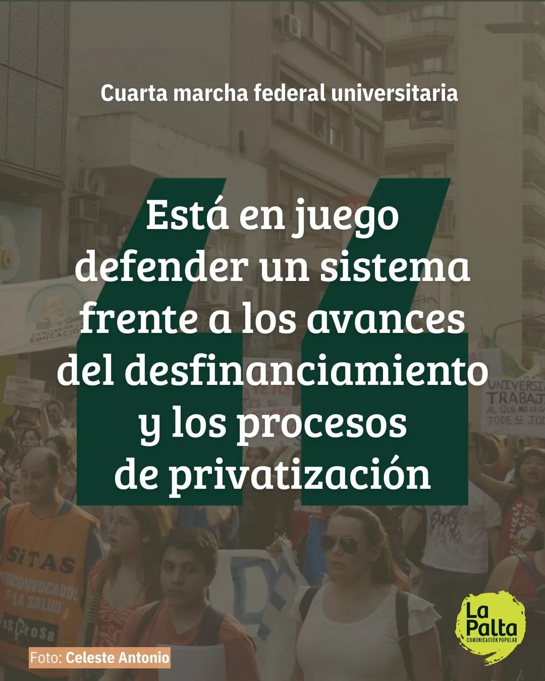 Hoy se marcha para defender la universidad p&uacute;blica ✊

🪧 Docentes, estudiantes y trabajadores universitarios convocan a una nueva jornada de paro y movilizaci&oacute;n en defensa de la universidad p&uacute;blica. 

👉 Reclaman la aplicaci&oacu