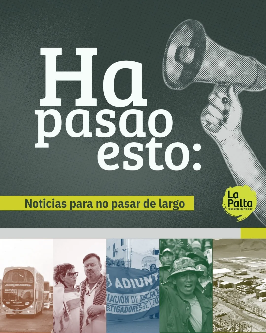 🤔 &iquest;Te sent&iacute;s perdido entre tanta informaci&oacute;n
en redes? Ha pasado esto.

🔆 Aqu&iacute; te traemos cinco noticias para recapitular todos os temas de la semana. Podes conocer m&aacute;s temas en lapalta.com.ar

🥑 Y si te gusta lo