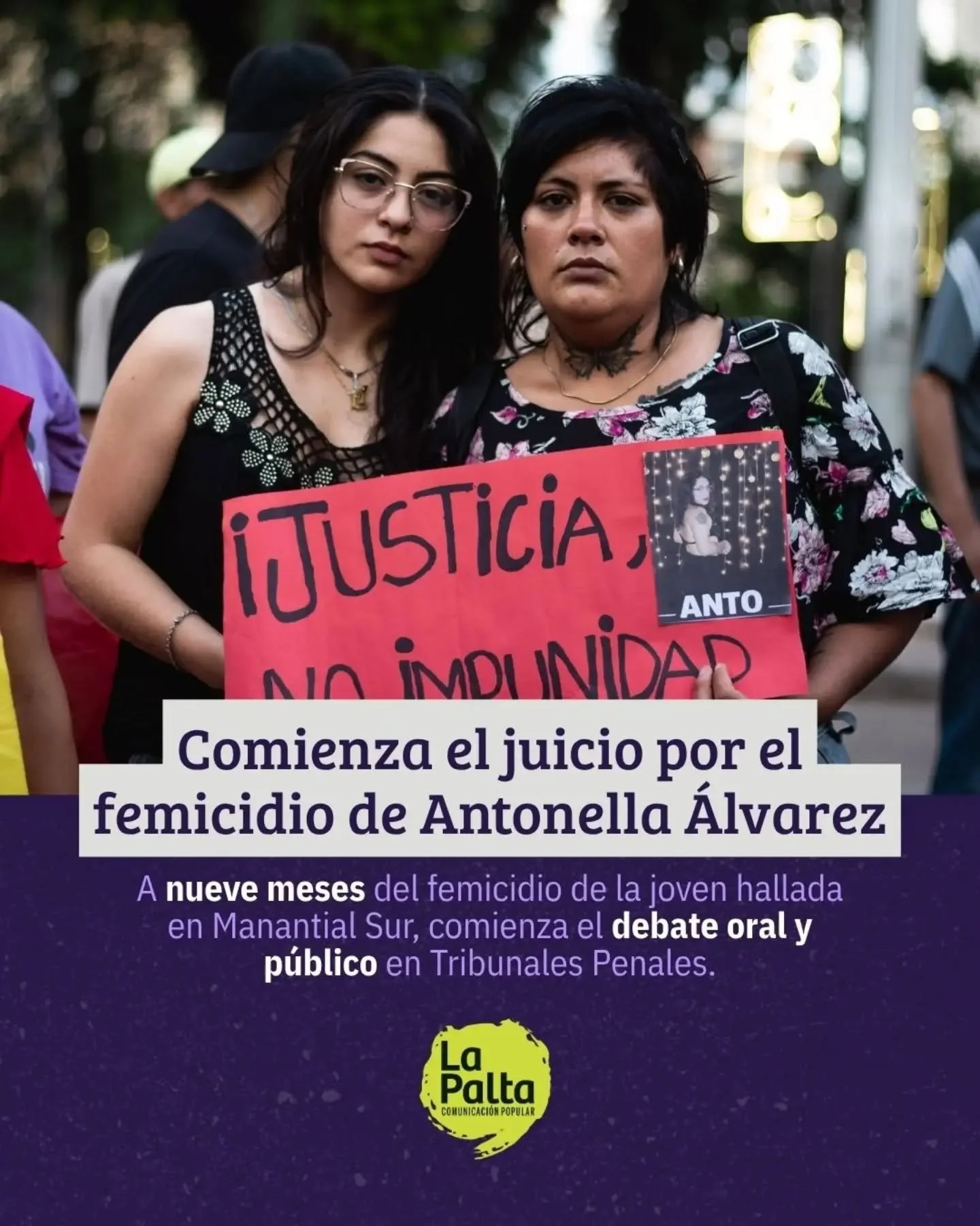 ⚖️ Este lunes comenz&oacute; el juicio por el femicidio de &Eacute;rika Antonella &Aacute;lvarez. Felipe &ldquo;El Militar&rdquo; Sosa llega al debate como principal acusado, mientras que Justina Gordillo y Jorge &ldquo;Chicho&rdquo; D&iacute;az est&