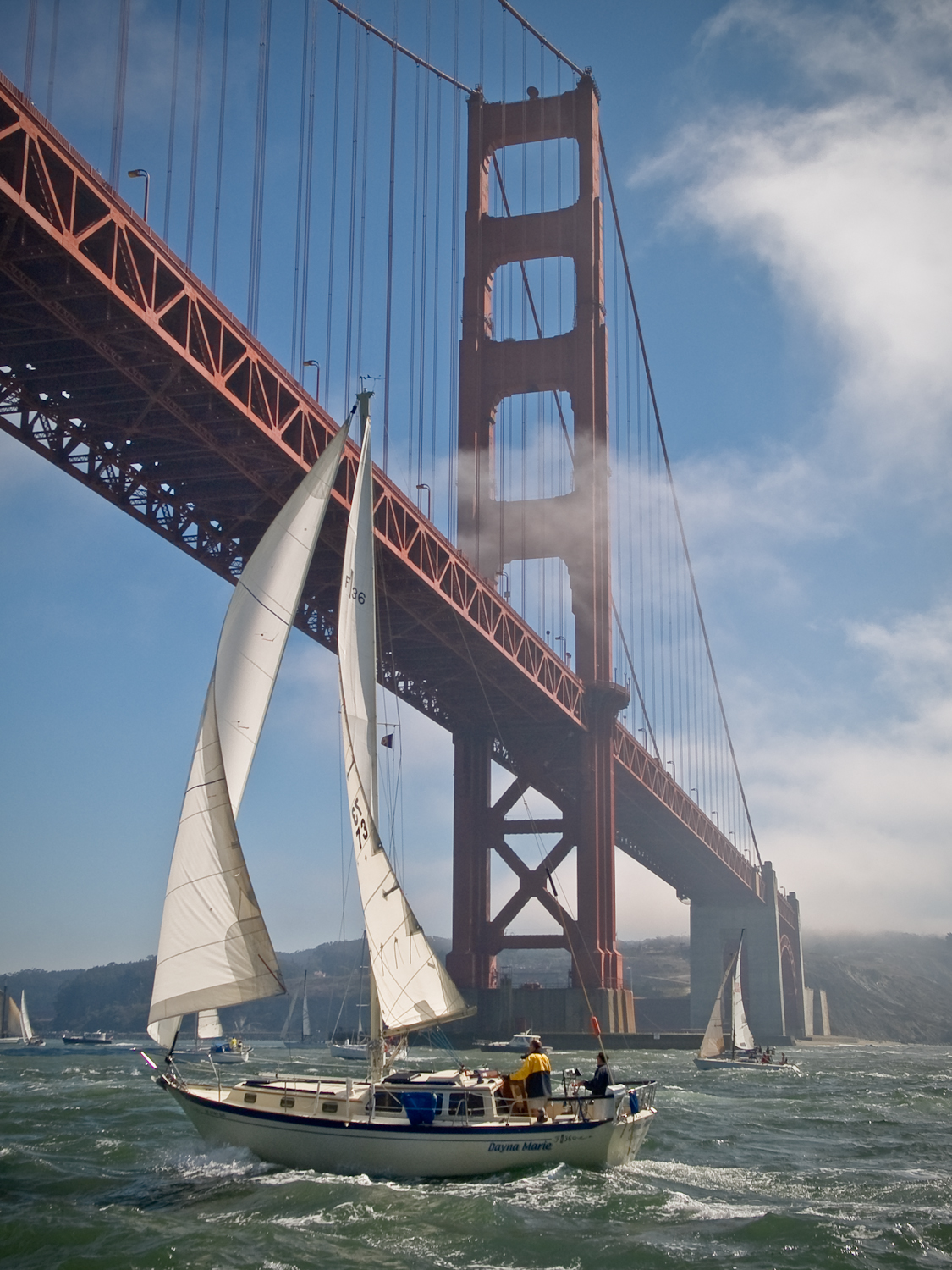 Entering the bay through the Golden Gate.