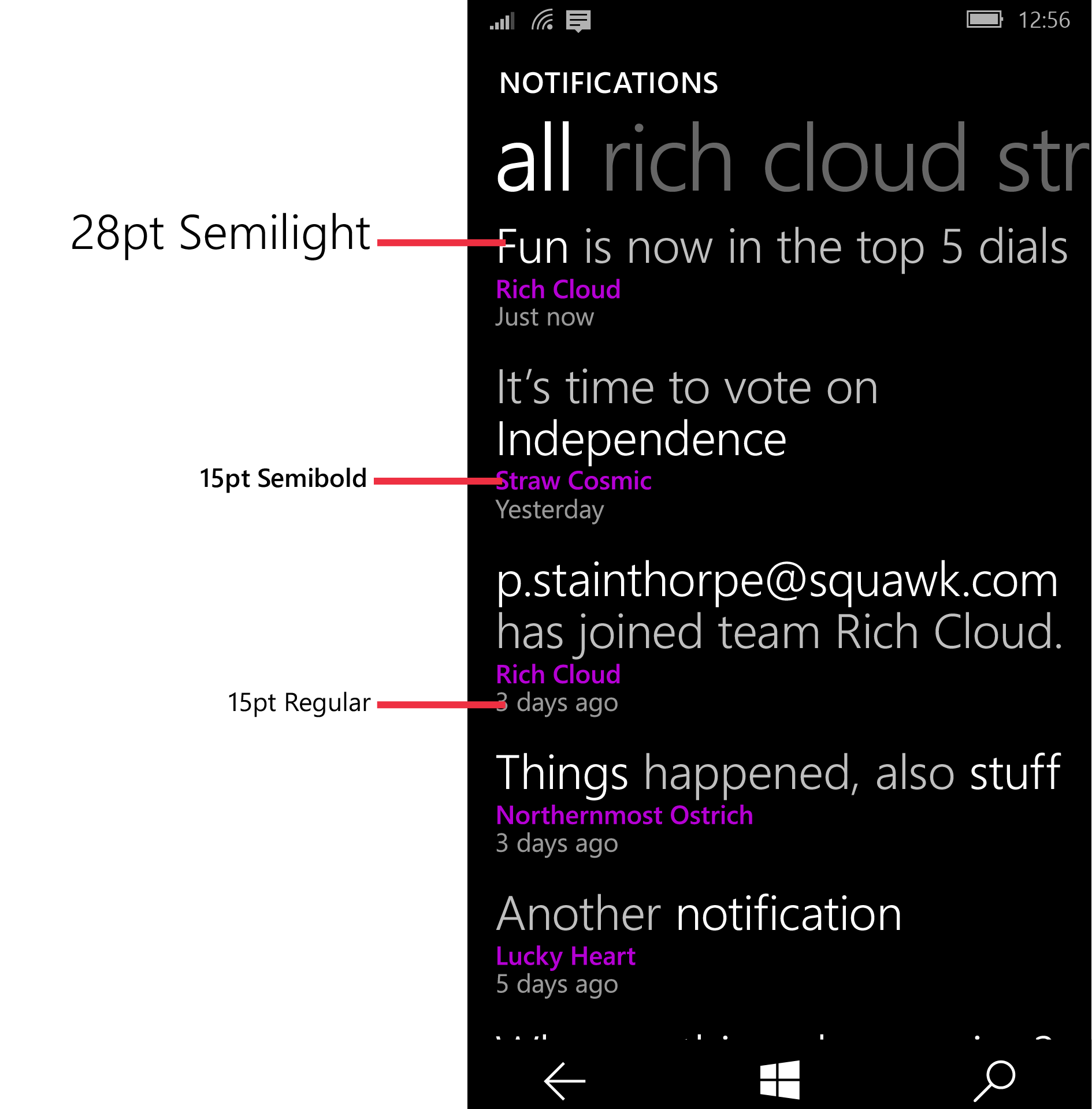 Notifications Redlines