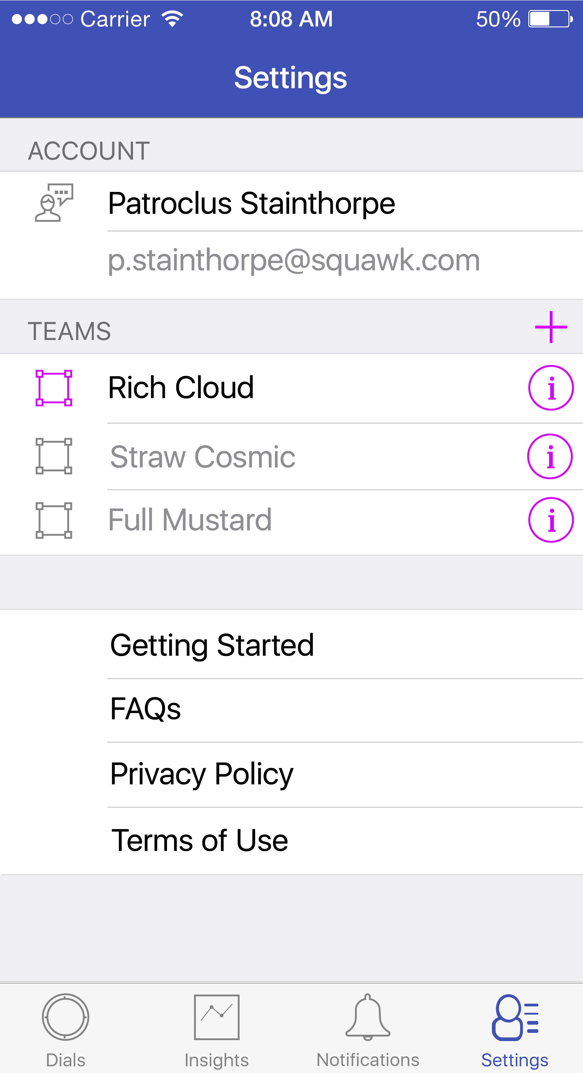 Settings Screen
