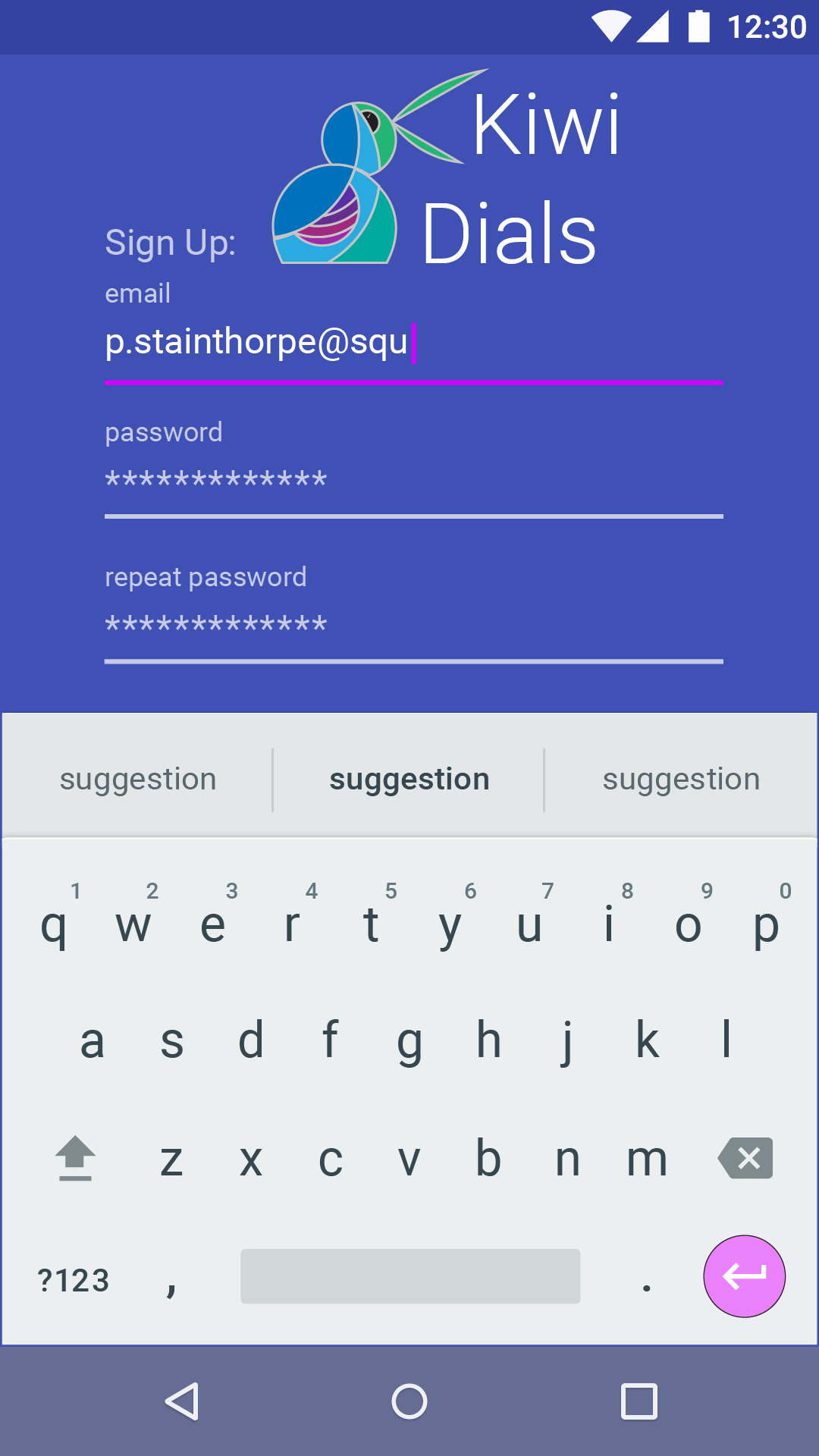 Sign Up Interaction