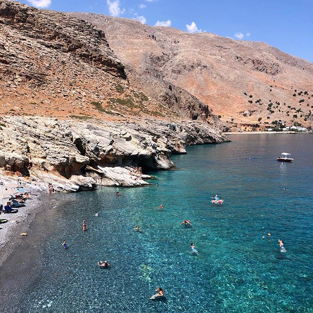 This is the view from my favourite taverna in Crete ... .
And yet, this view is just a tiny part of the dream. With an excellent (and lauded) restaurant in Chania, this is Christostomos&rsquo;s remote baby on the south coast - near where he grew up. 