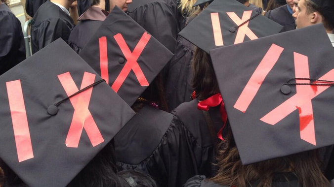Brown University commencement action (photo via Feministing) 