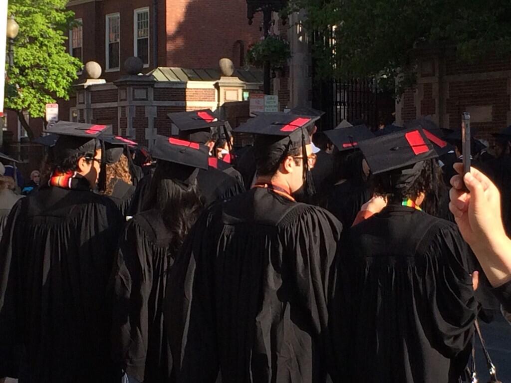 Processing through Widener gate! #ourharvard14