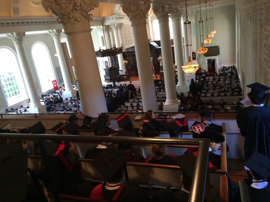 Seeing lots of red in Memorial Church #ourharvard14
