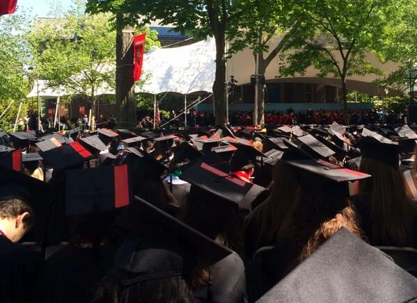 sea of red in Tercentenary theater! #ourharvard14