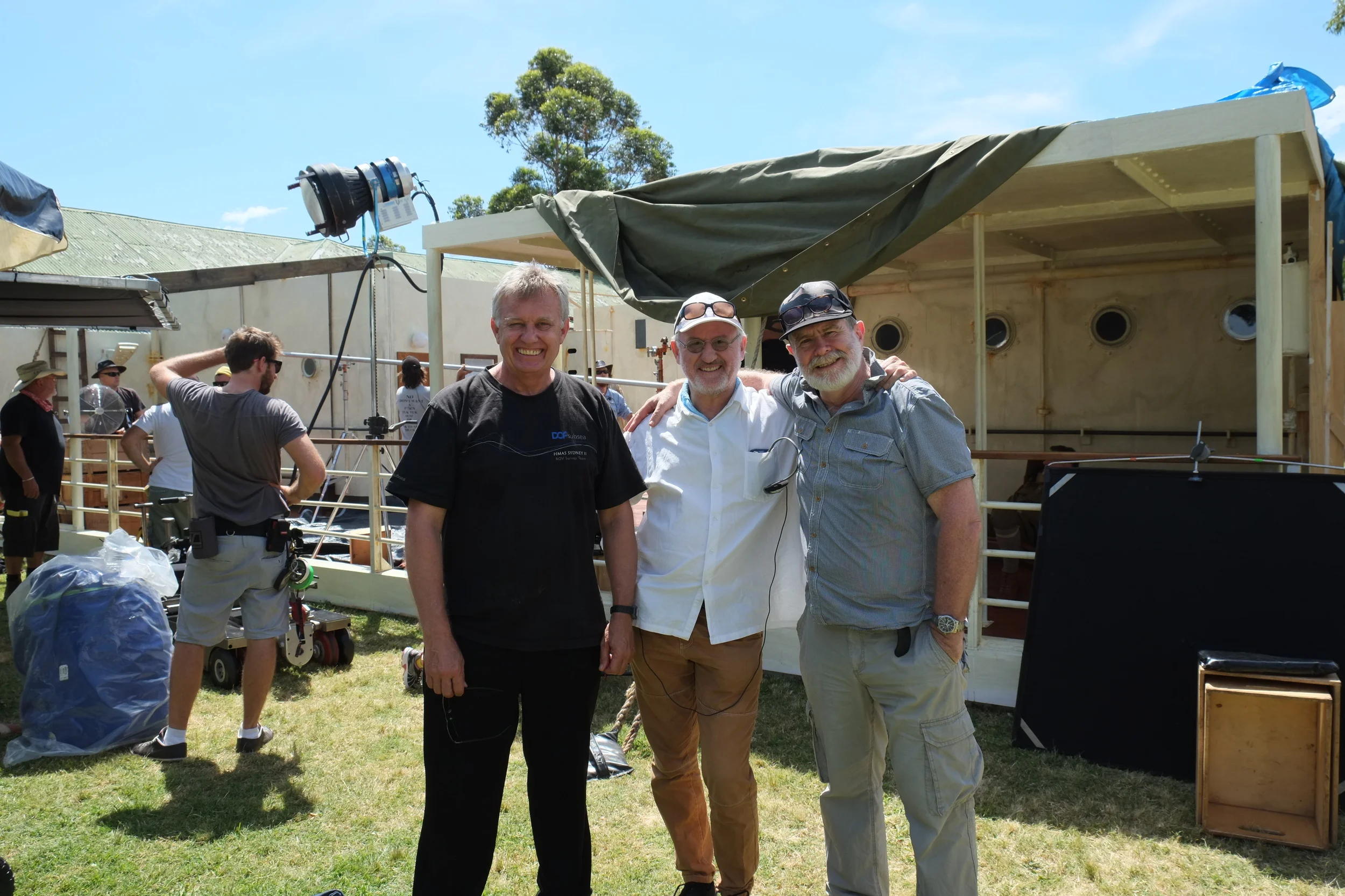 Producer Andrew Ogilvy, James Bogle and Director Don Featherstone