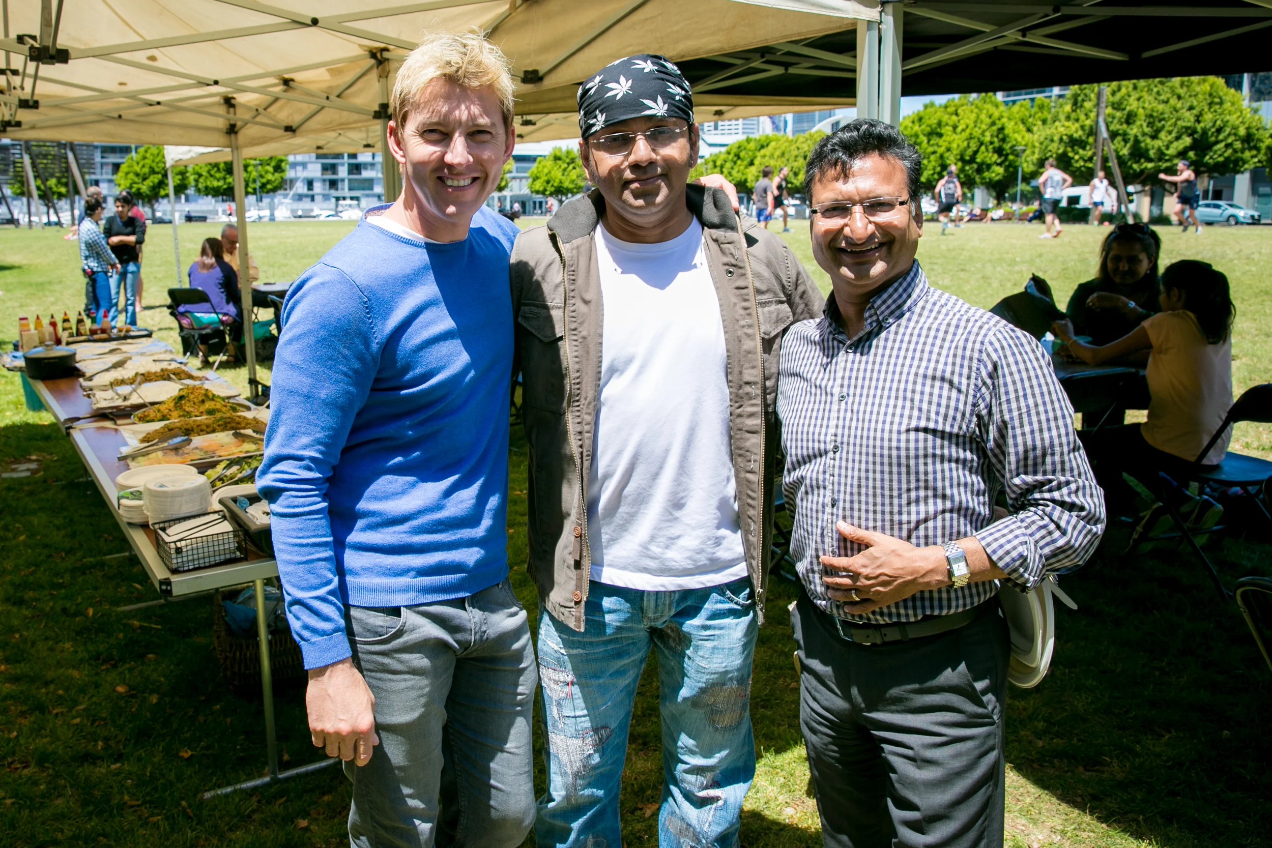 Anu with Brett Lee and founder of the Australian India Film Fund Devendra Gupta. Photo by Kate Ryan.