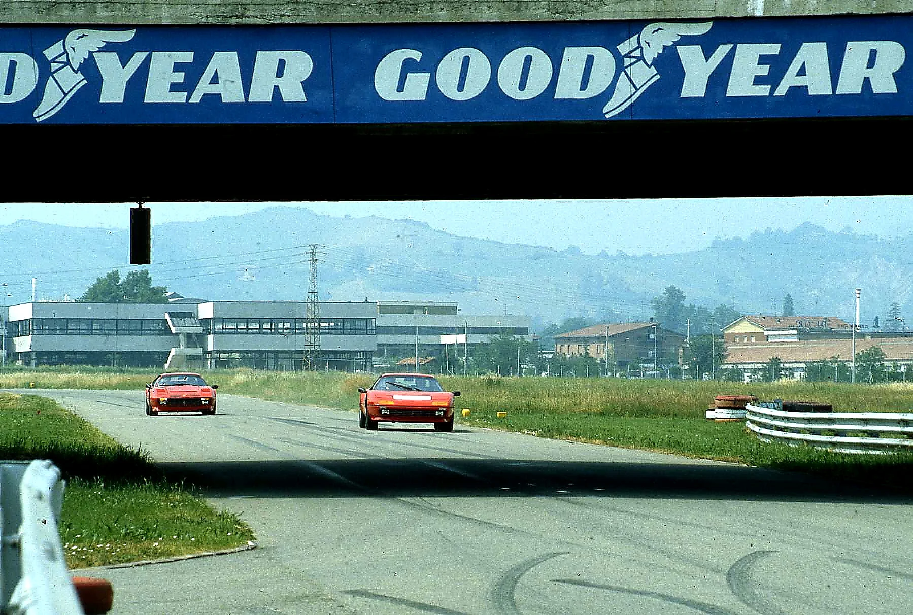 1986 Fiorano test day. Delighted to set identical lap time with Michael Scarlett. Slightly slower (but not much) than Ferrari test drivers.