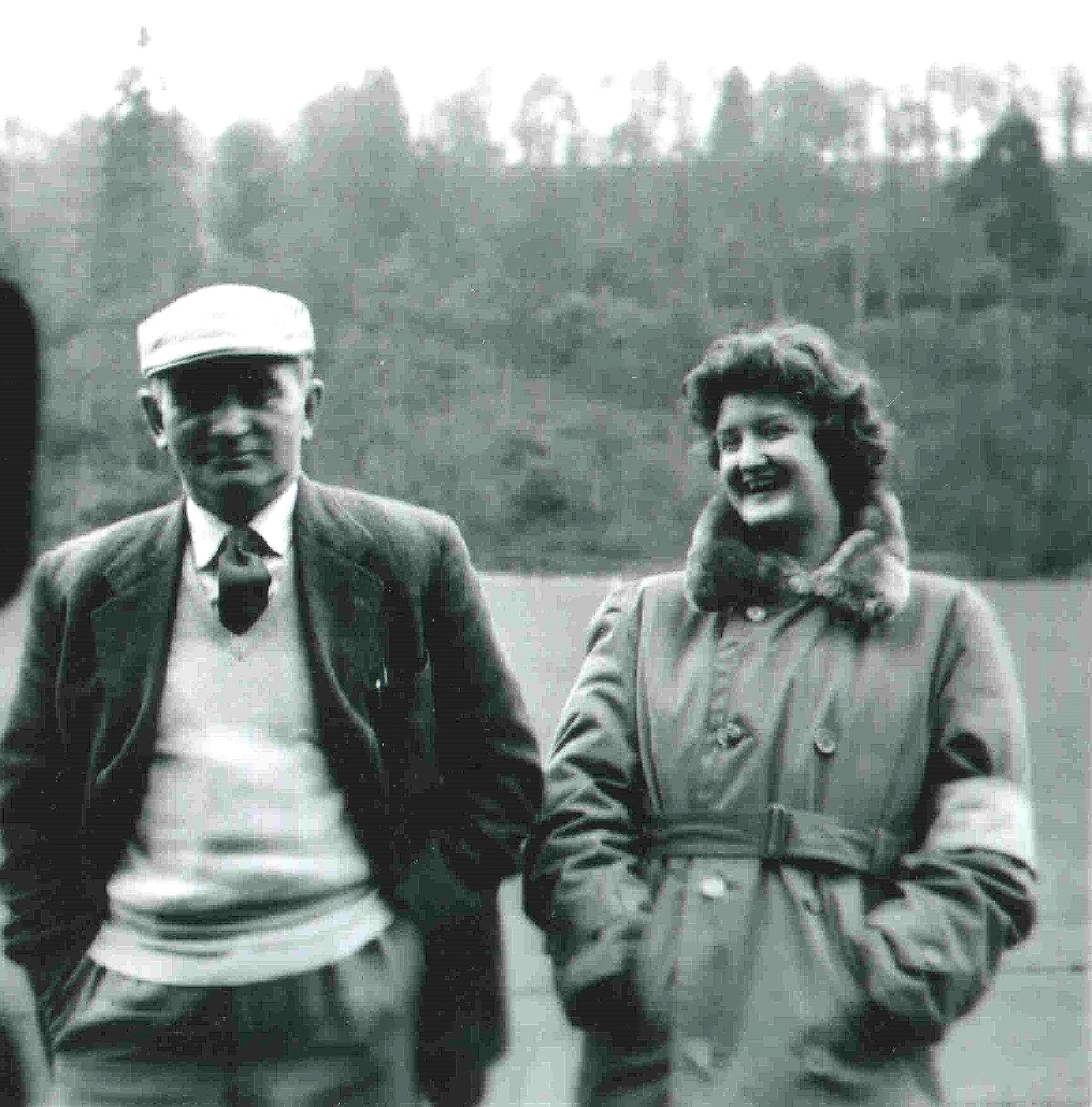 Alistair, irreverent, irrepressible on left with Anne Brown at a rally marshal's post.