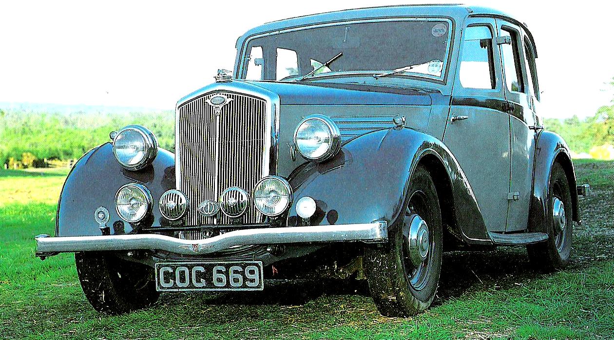 I grew up in a grey and blue Wolseley Fourteen like this.