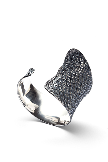sterling silver and black diamonds.