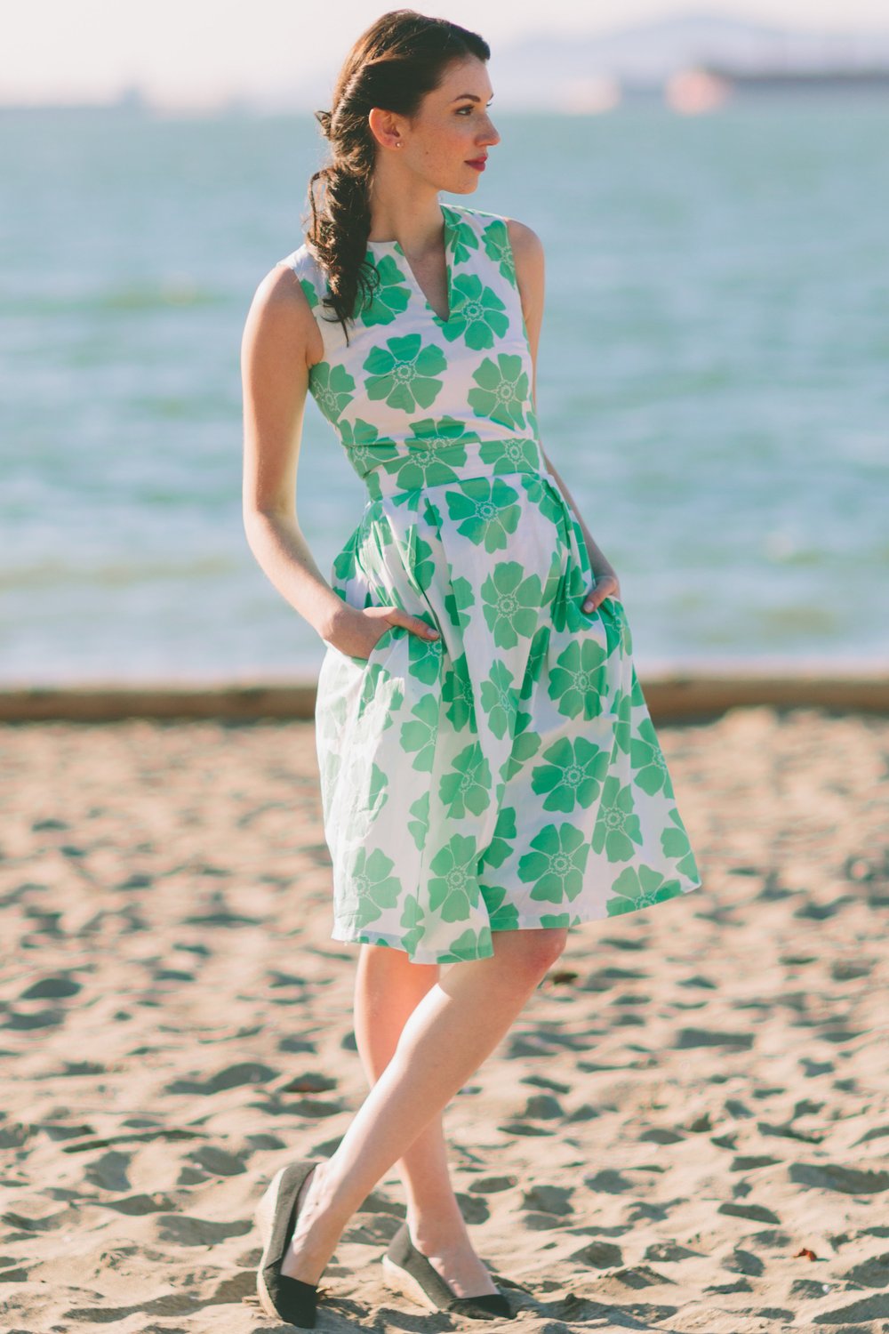 green strapless wedding guest dress Veronica Dress in Hampton Green