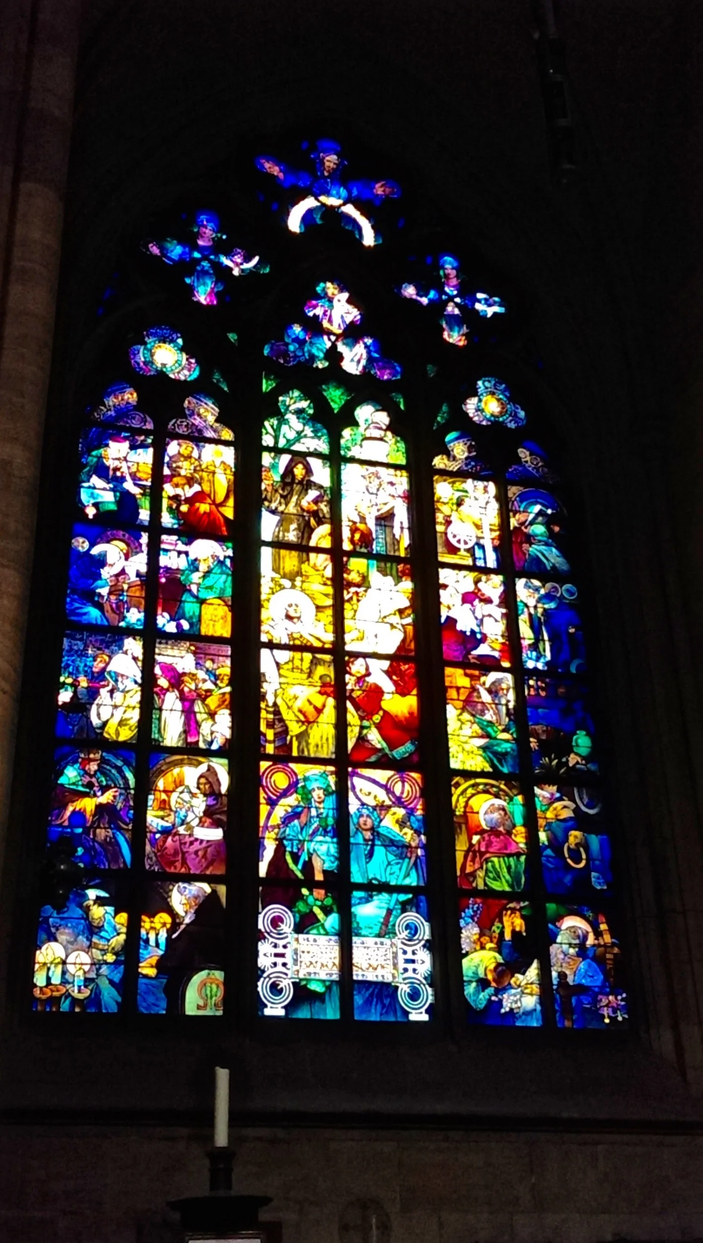 St. Vitus Cathedral. The Mucha Window. Prague