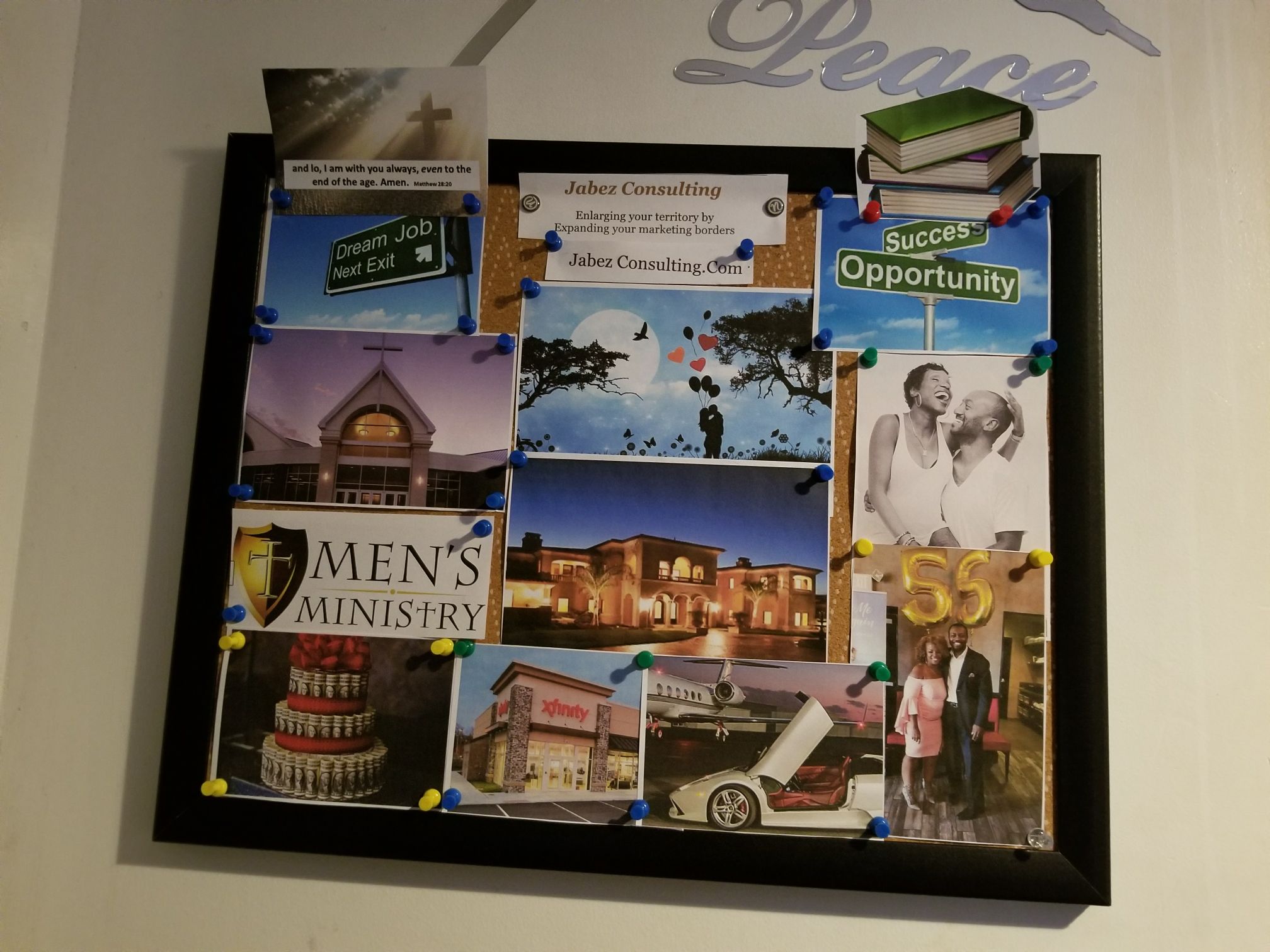 Derrick's Vision Board sent to us only 2-days later.