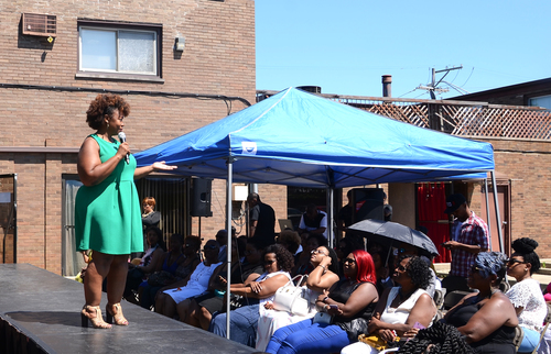 Speaking at grand opening…