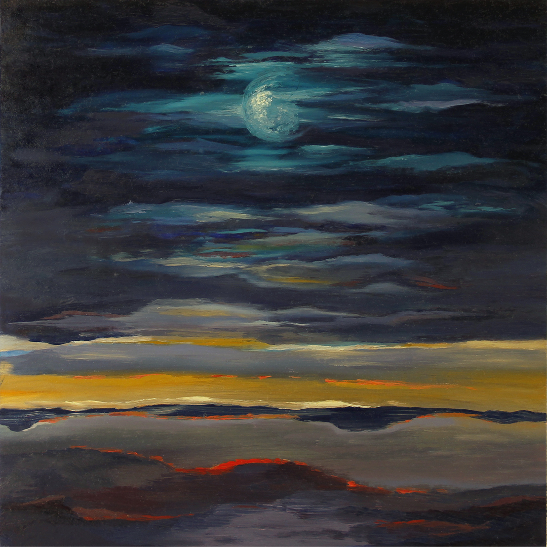 Moon River (For FB), 2015, 10 x 10", oil on panel