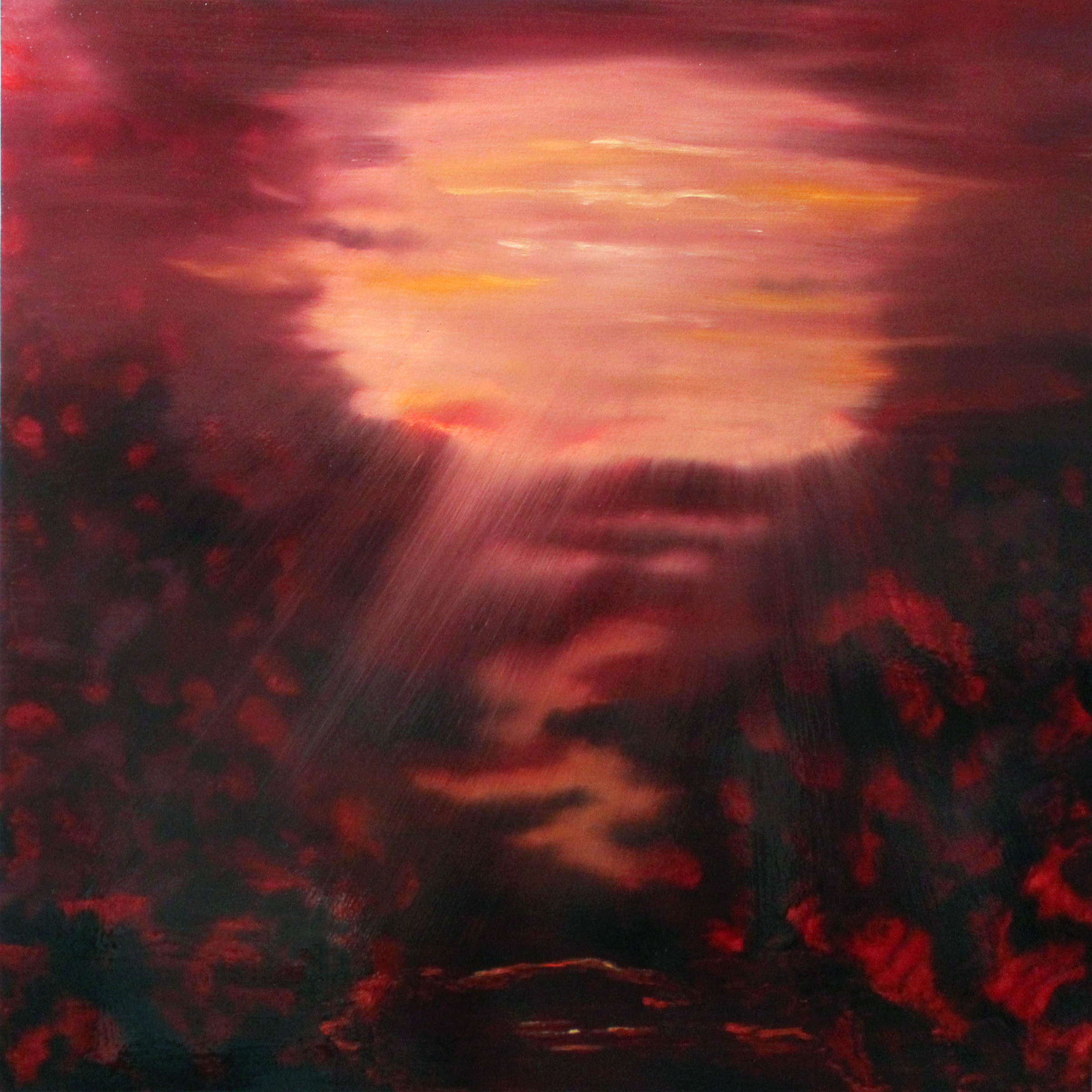 Moon Burn, 2015, 16 x 16", oil on panel