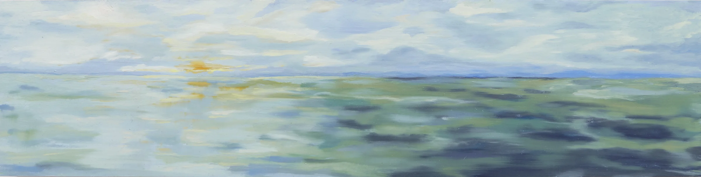 Al Otro Lado del Rio, 2015, 6 x 24", oil on panel