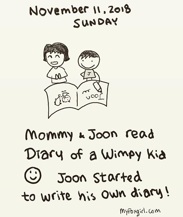 Joon and mommy started a new diary project today! So fun to read together and come up with a new project 😁 #MyFoxFamily #MyFoxGirl #soFun