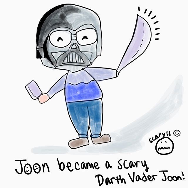 Darth Vader Joon! Scary 🙈😆#MyFoxGirl #SpringBreakJournal
