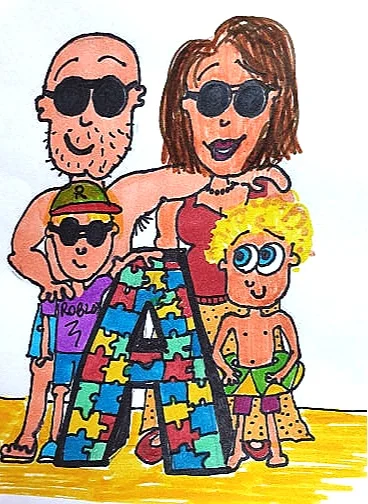 Our family….although I’ve obviously drawn myself thinner. #artisticlicense