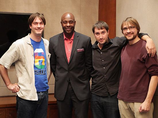 One supremely happy Cereprods team and one legendary NFL superstar. 