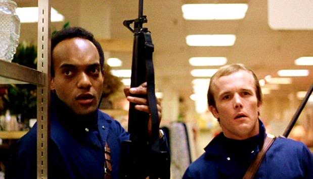 Ken Foree as Peter as Scott H. Reiniger as Roger stake a claim for life and commerce in George Romero's classic.