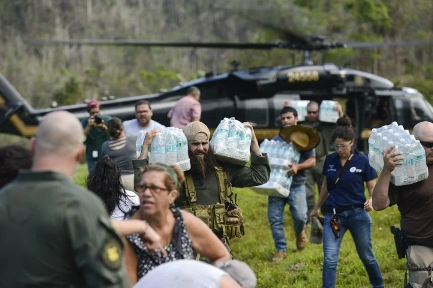 U.S. Customs & Border Protection & FEMA personnel deliver food and water to isolated Puerto Rico