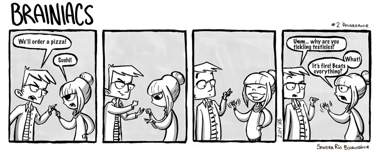 Second comic is about when I tried to win at rock, paper, scissor by quoting a show none of my Friends watched.