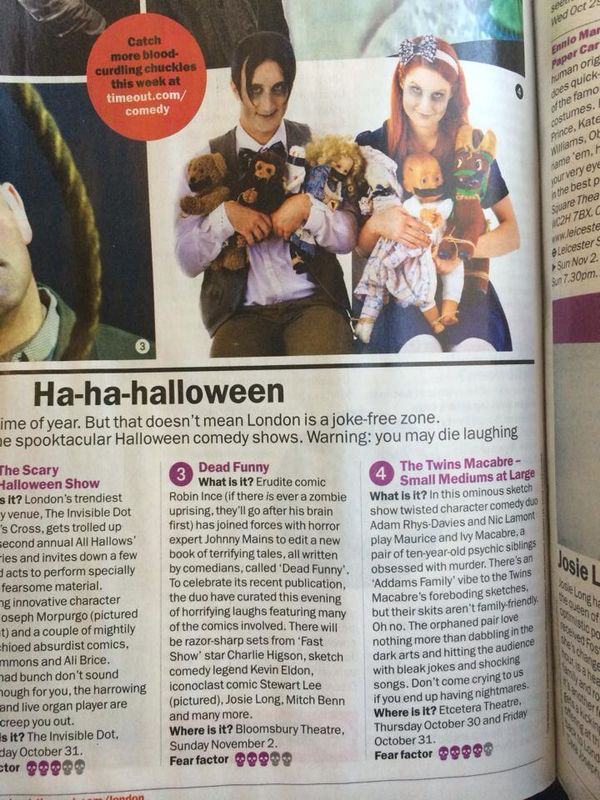 The Twins in Time Out Magazine.