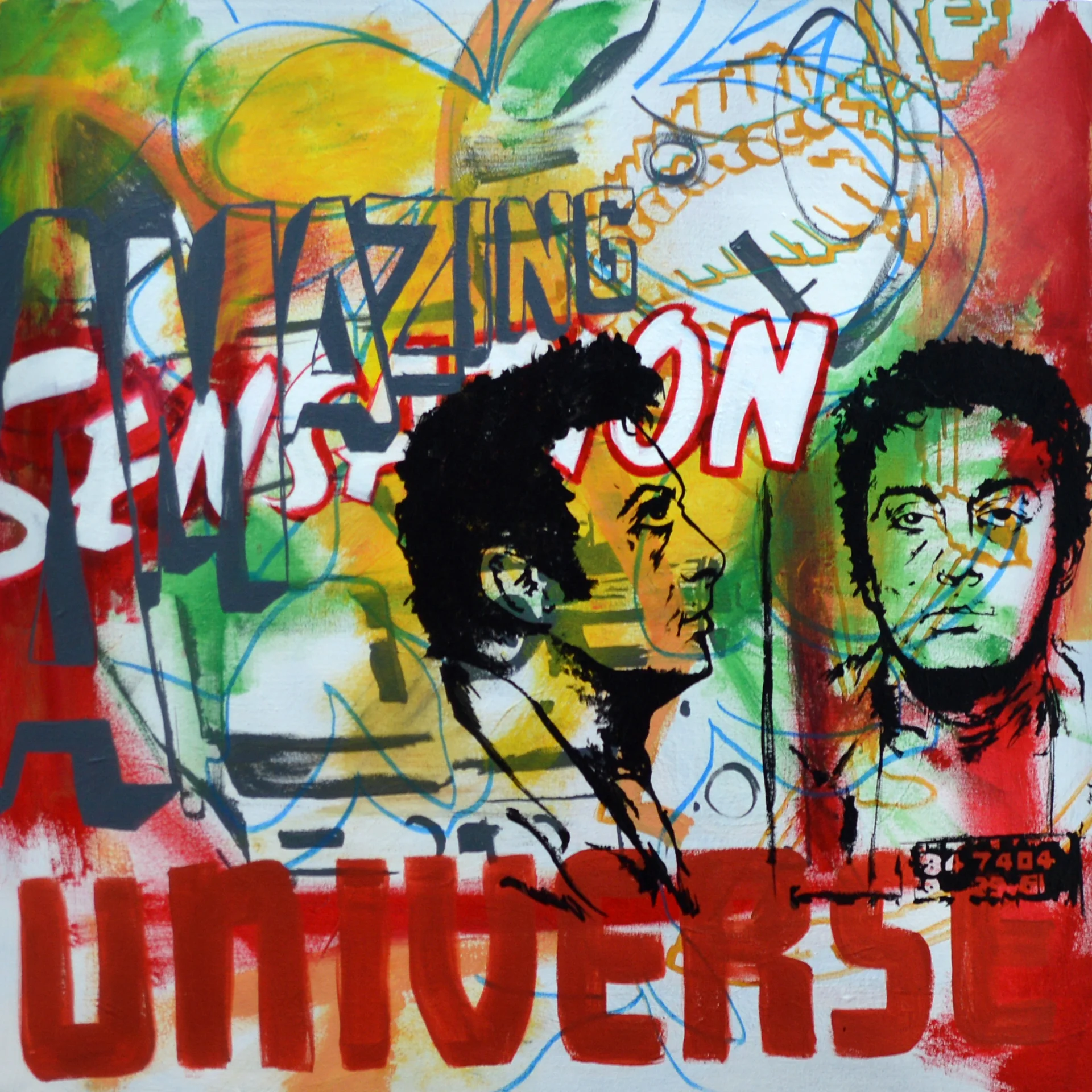 Amazing Sensation Universe , acrylic on canvas,32”x32” , 2012