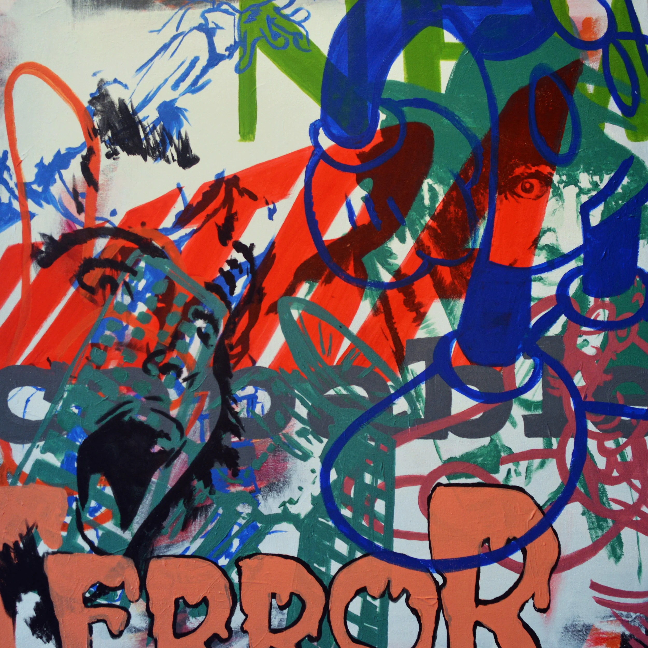 New Ultra Capable Terror, acrylic on canvas, 32”x32”, 2013