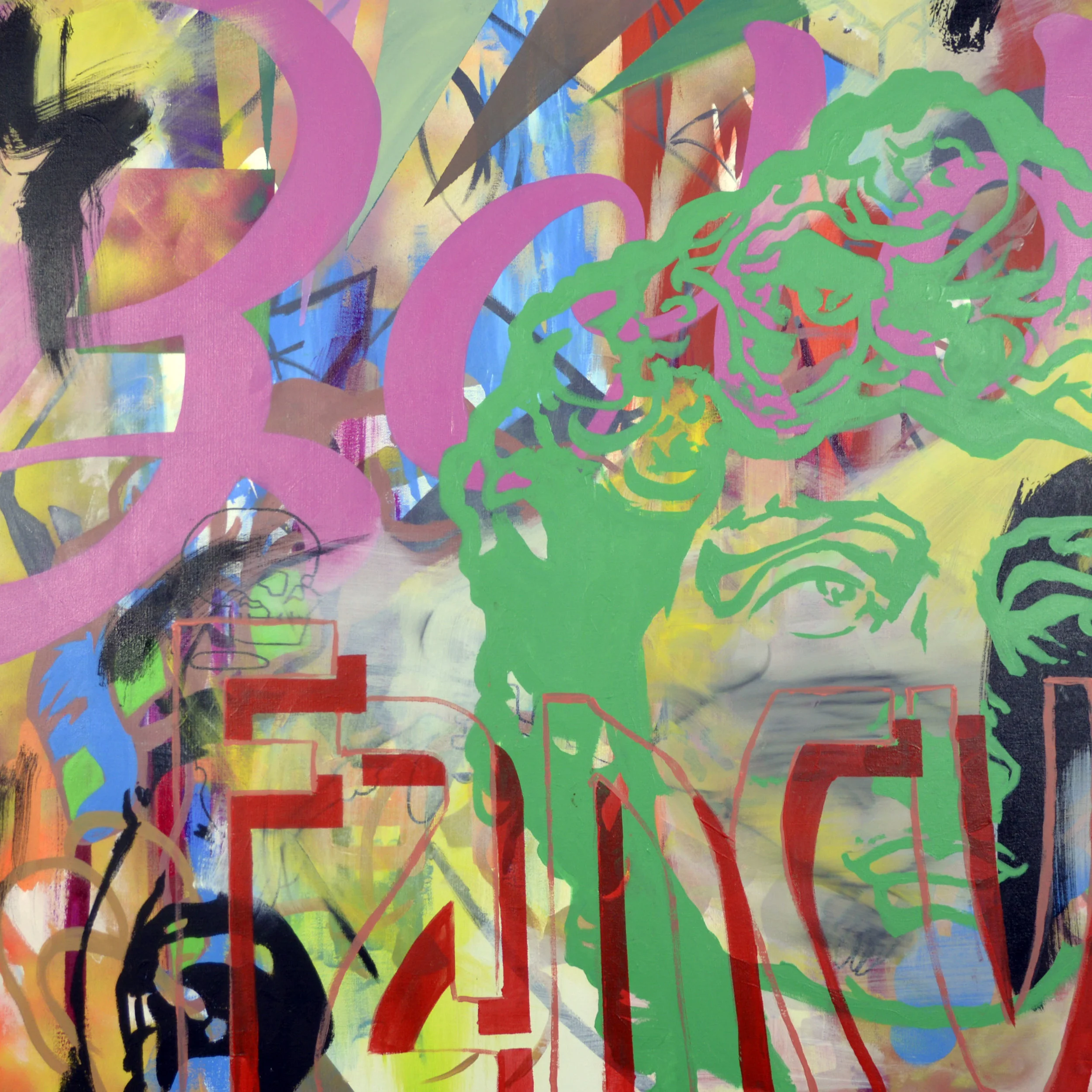 Bold Fancy, acrylic on canvas, 36”x36”,2019