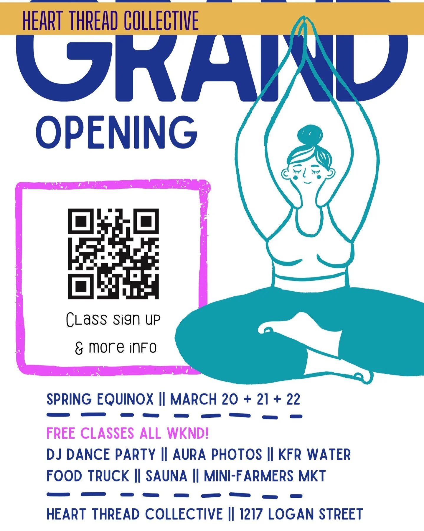 Grand Opening Weekend is almost here 💖✨

After months of dreaming, planning, and building&hellip; we&rsquo;re finally opening the doors to Heart Thread Collective &mdash; and we&rsquo;re celebrating with a full weekend of free classes, movement, mus