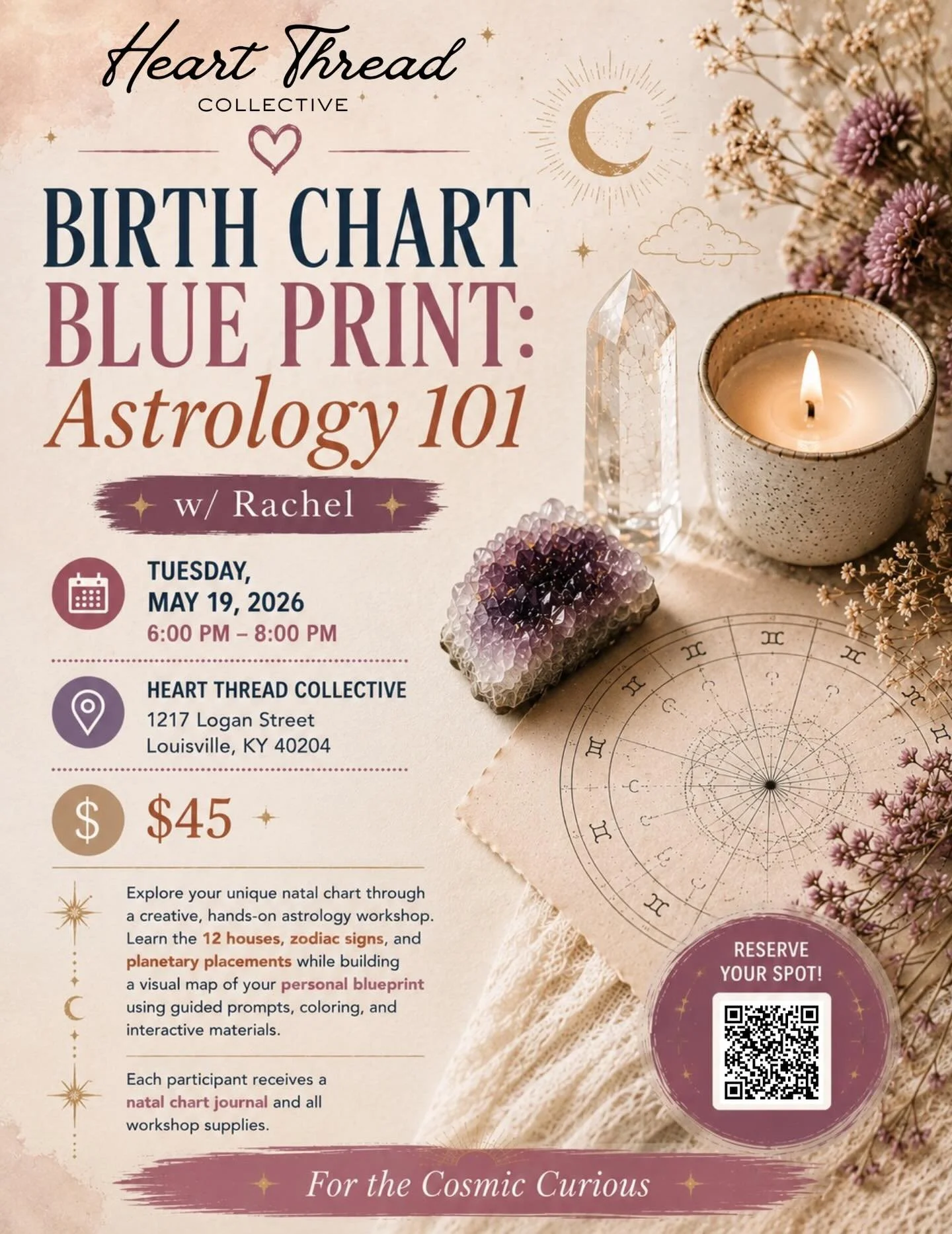 Tuesday night astrology helps us discover: 
&bull; why you are the way you are 
&bull; how you can work with that
&bull; how knowing yourself *deeply* is what you need to navigate your life and the world 

#astrology #louisvilleastrology #louisville