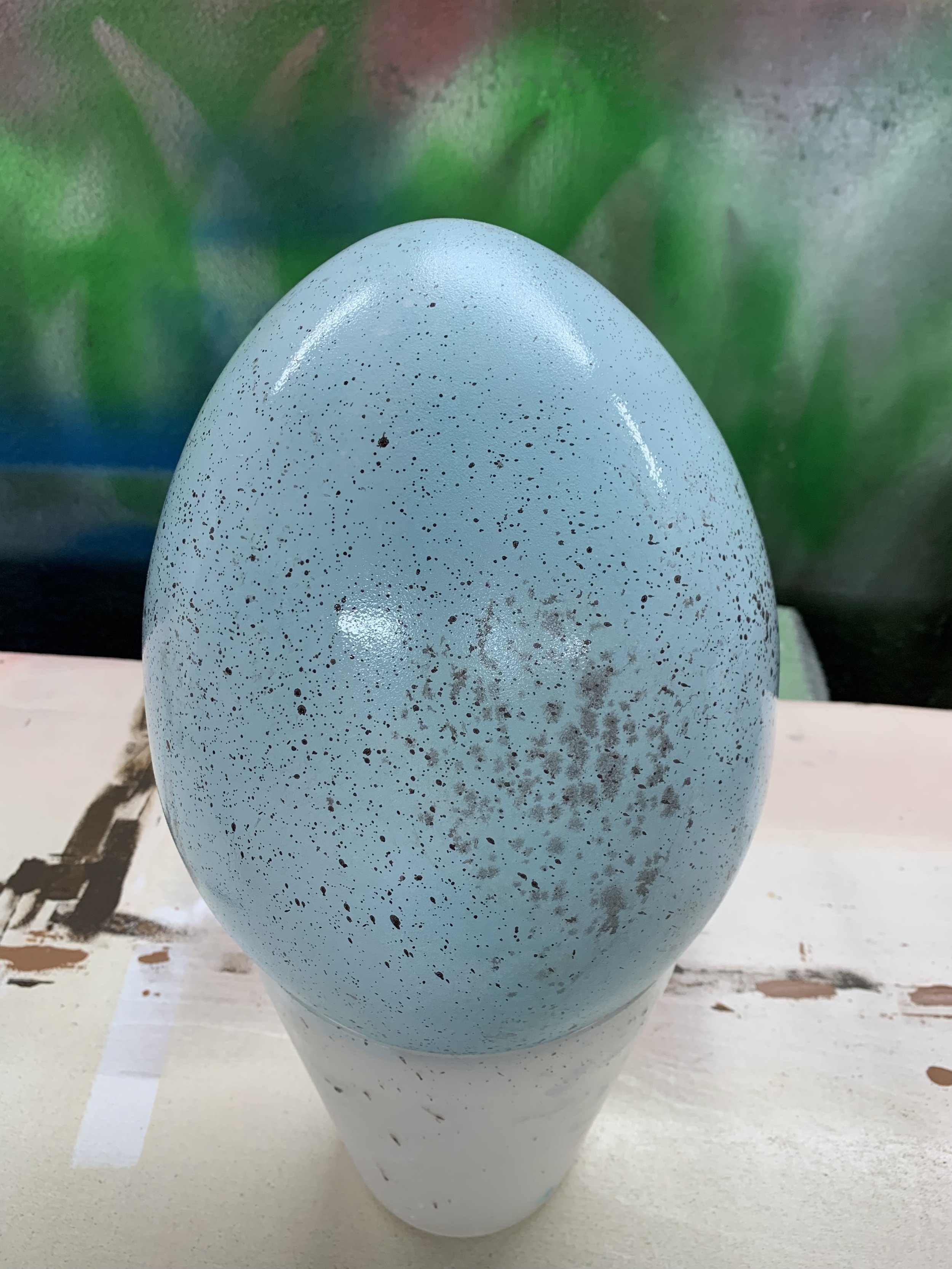 Spray painted egg