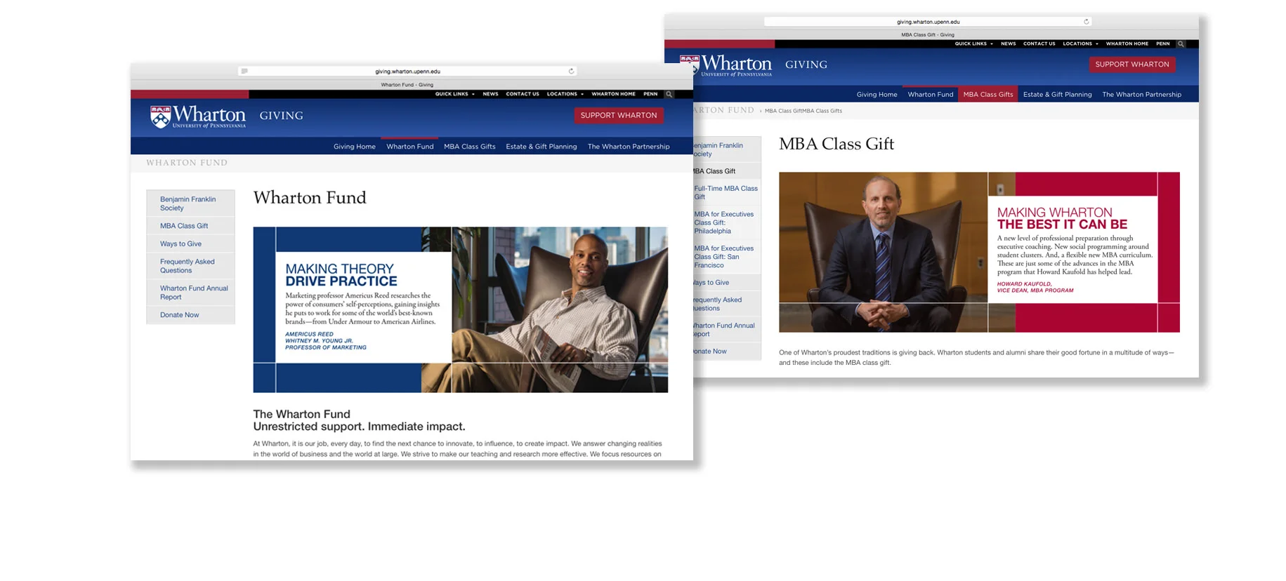Wharton / Annual Fund Website Graphics