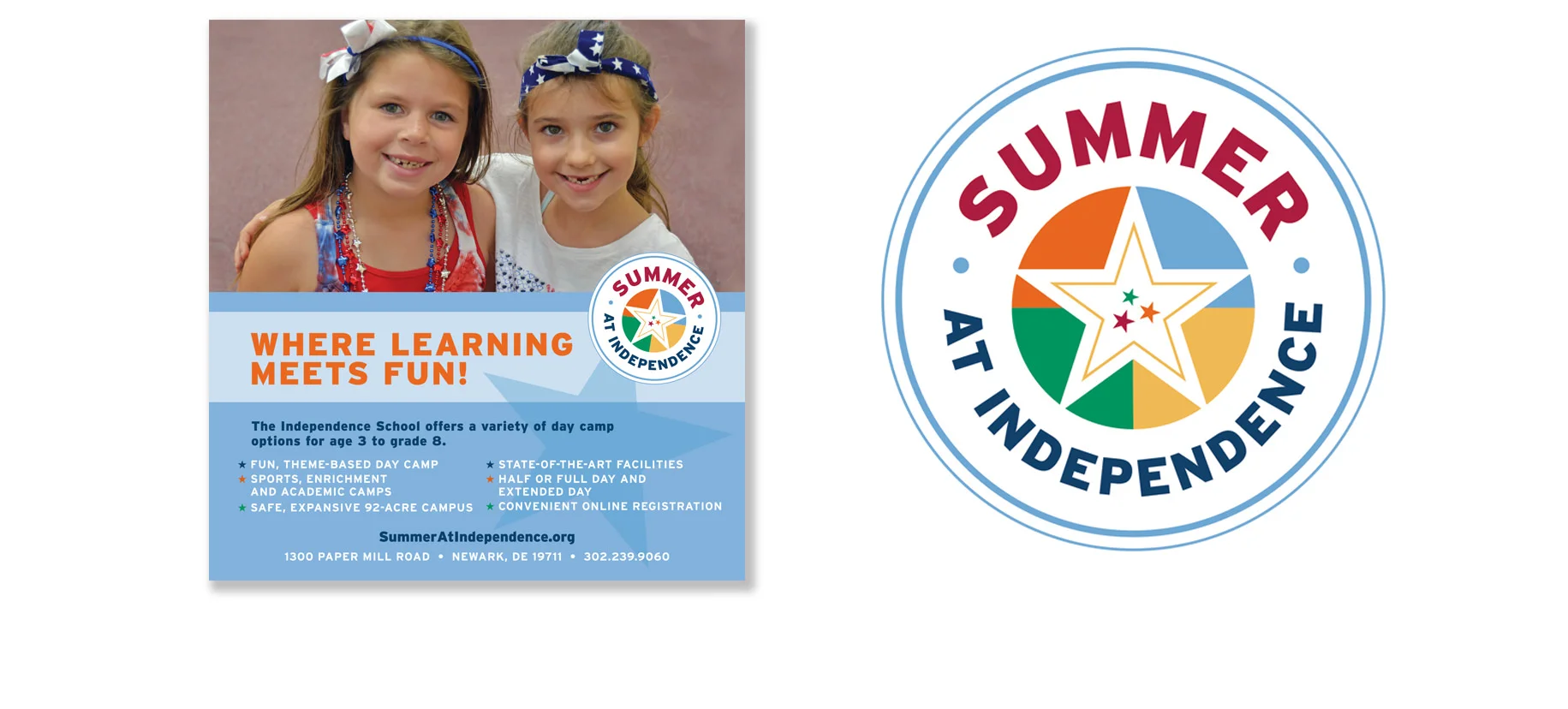 The Independence School / Summer Program Logo and Print Advertisement