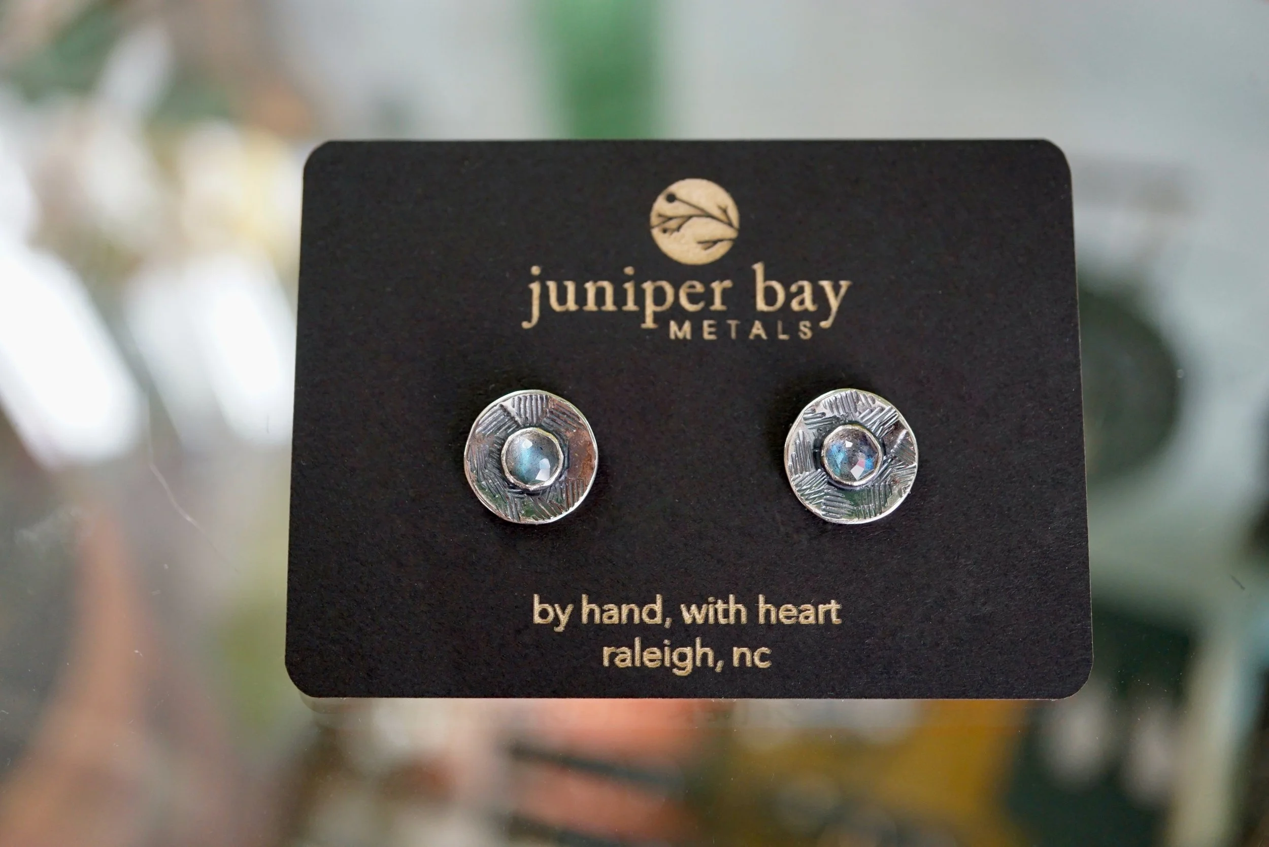 Labradorite (Large) Gemstone Stud Earrings