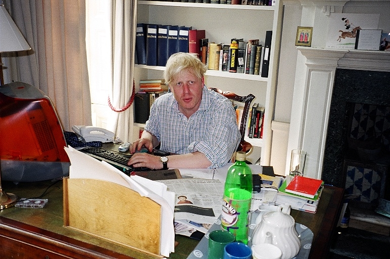 Boris Johnson, Spectator editor and conservative MP, in his office at the Spectator.jpg
