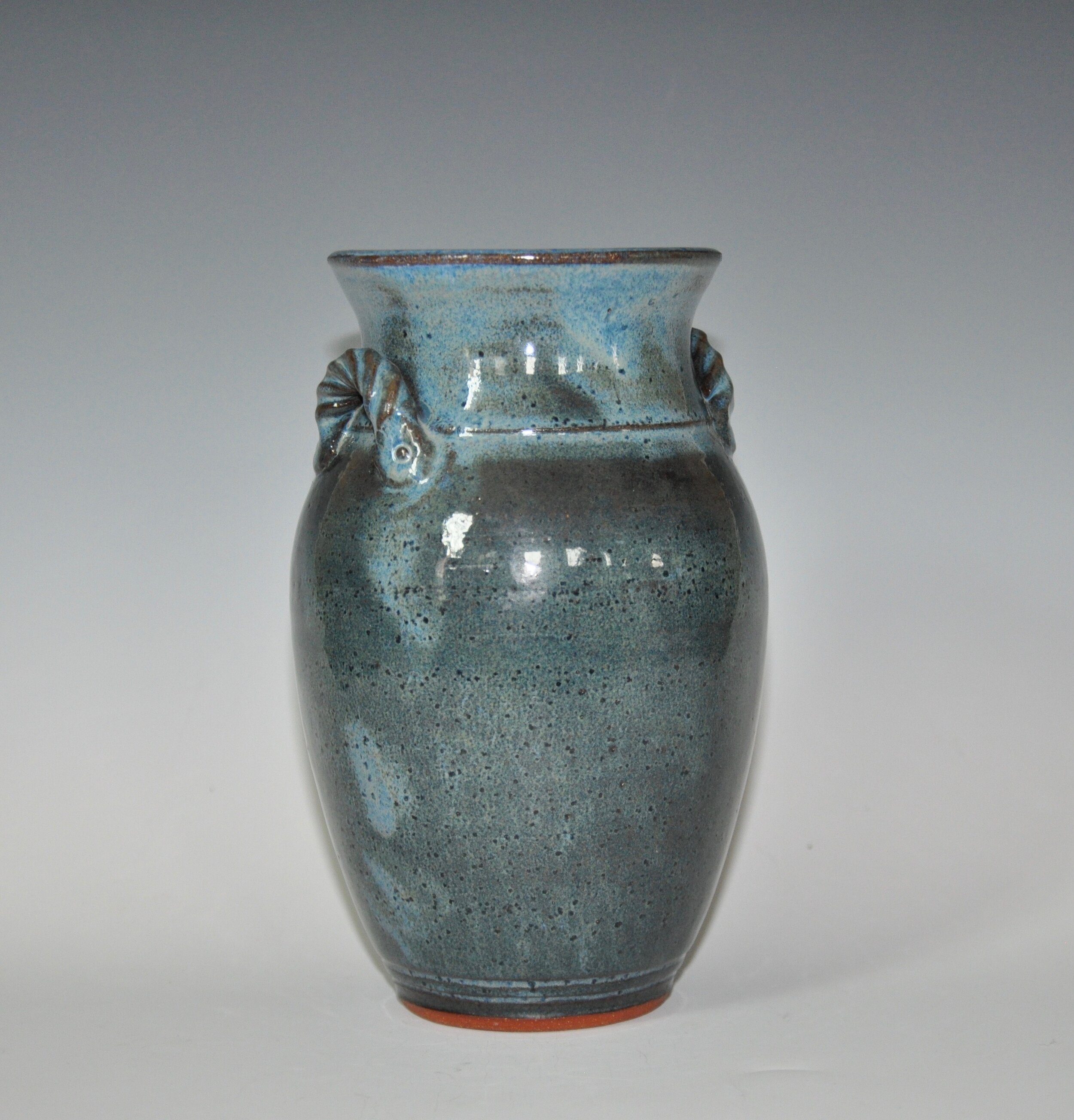 Handled Vase in Denim Blue