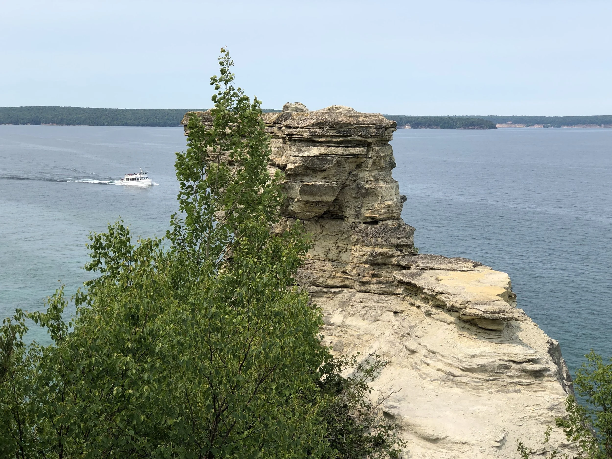 Atop Miners Castle, looking west toward Grand Island.