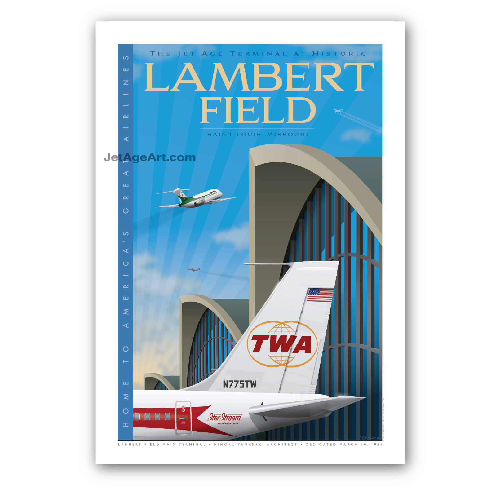 ST. LOUIS LAMBERT FIELD POSTER — Jet Age Art